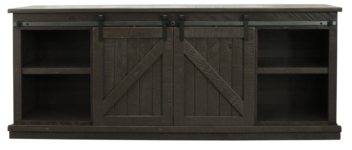 82 in. Rustic Provincial TV Stand, Rustic Grey