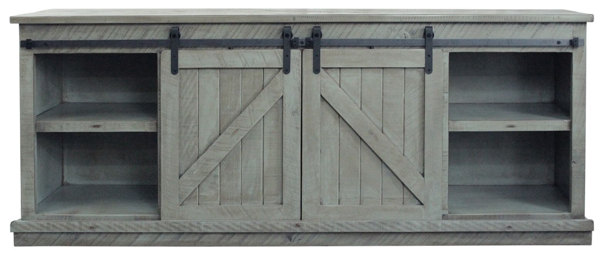 82 in. Rustic Provincial TV Stand, Soft White