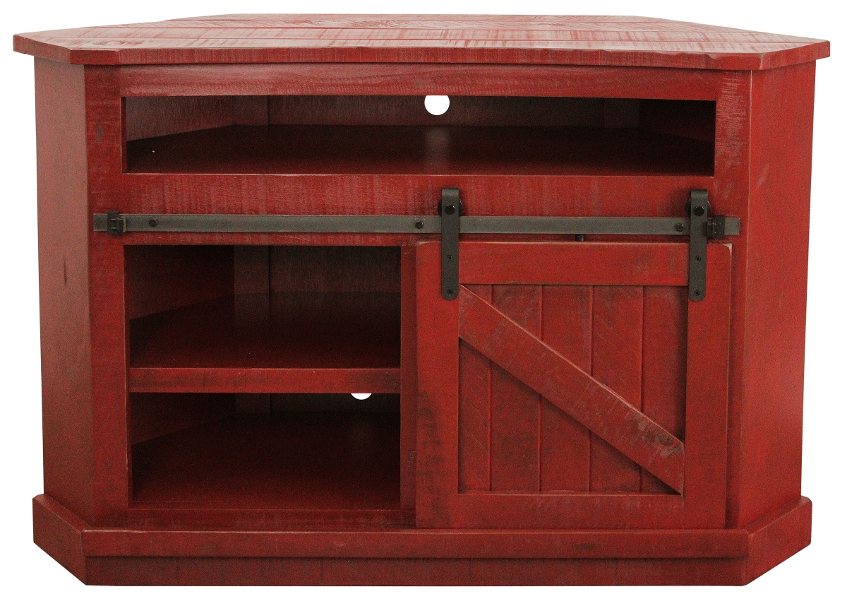 36 in. Rustic Alcove Corner TV Stand, Rustic Yellow