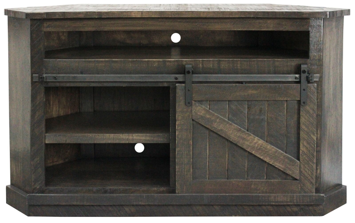 Rustic Bower Corner TV Cart, Rustic Light Blue