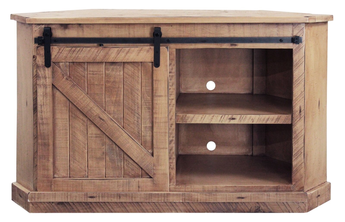 Rustic Quaint Corner TV Cart, Green