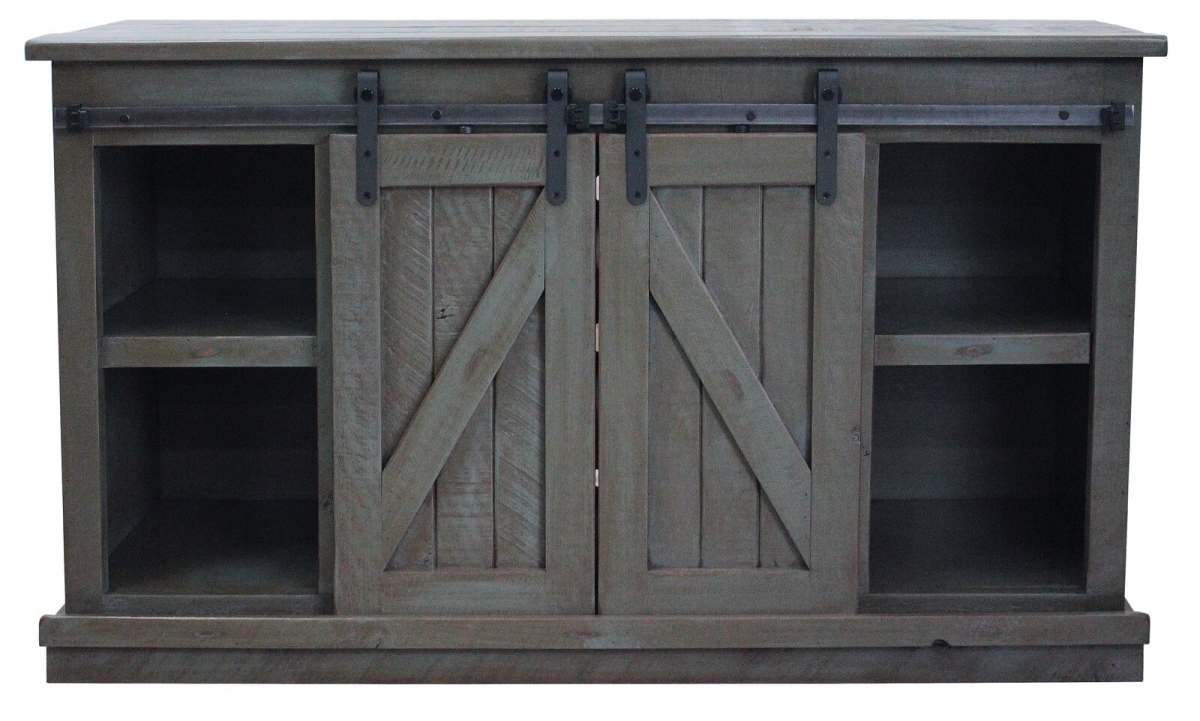 57 in. Rustic Provincial TV Stand, Rustic Dark Blue