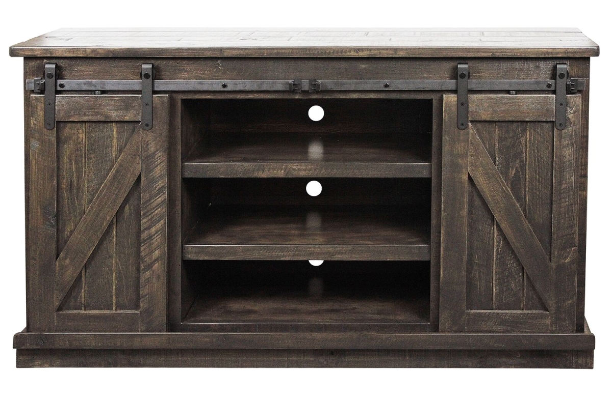 57 in. Rustic Provincial TV Stand, Rustic Red