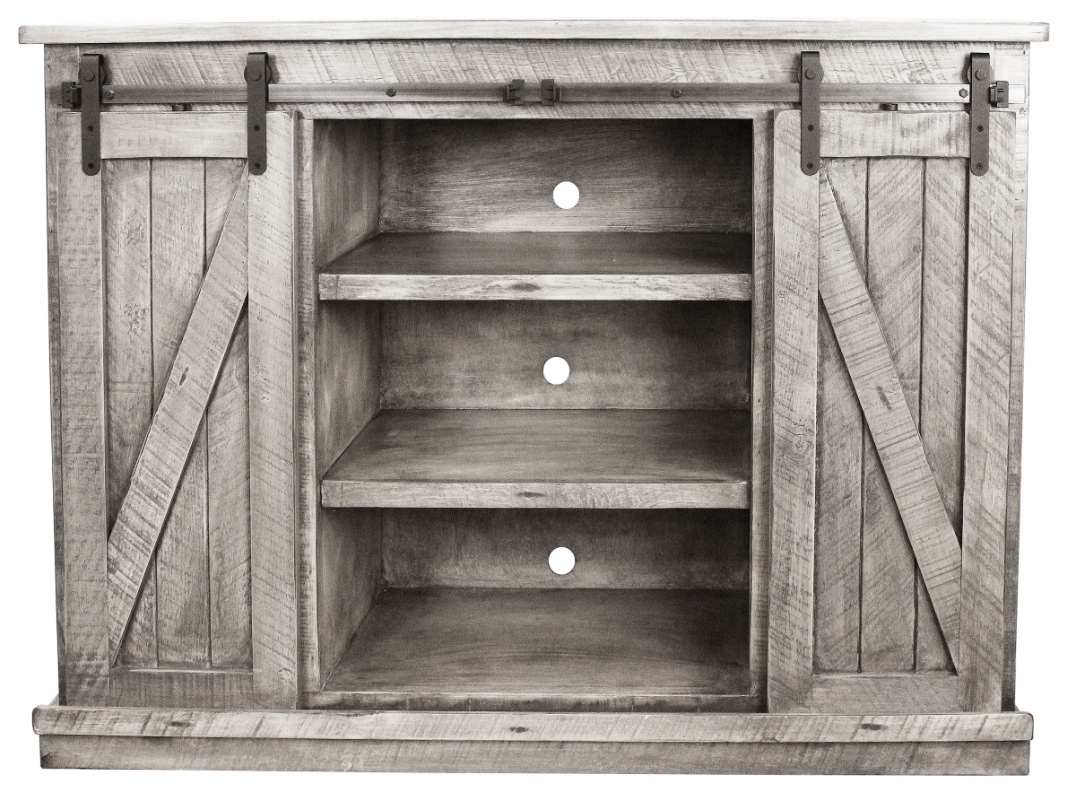 57 in. Rustic Tall Provincial TV Stand, Rustic Red