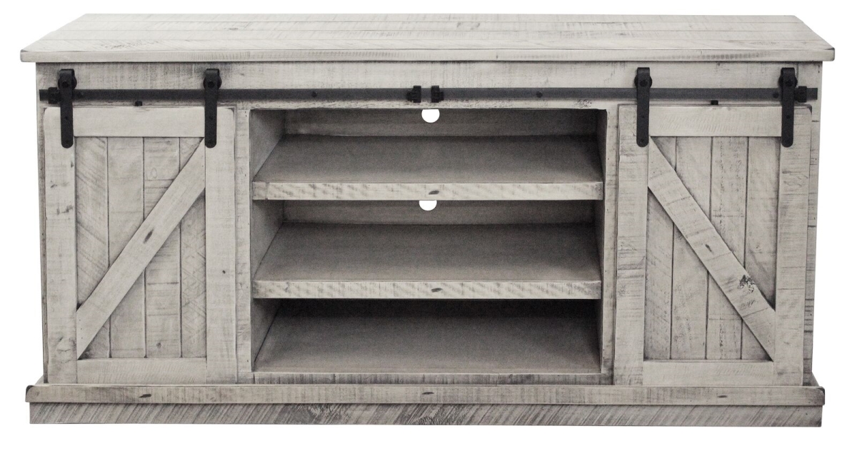 68 in. Rustic Provincial TV Stand, Chocolate Mousse