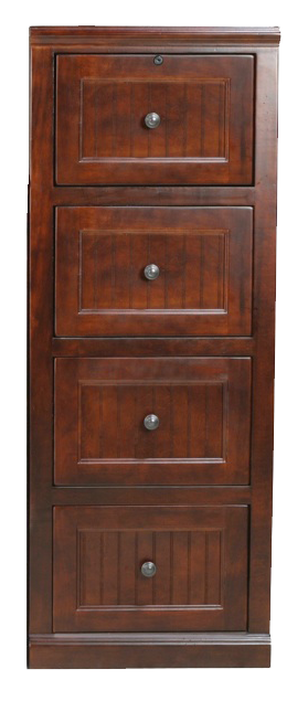 Poplar 4 Drawer File Cabinet, Concord Cherry