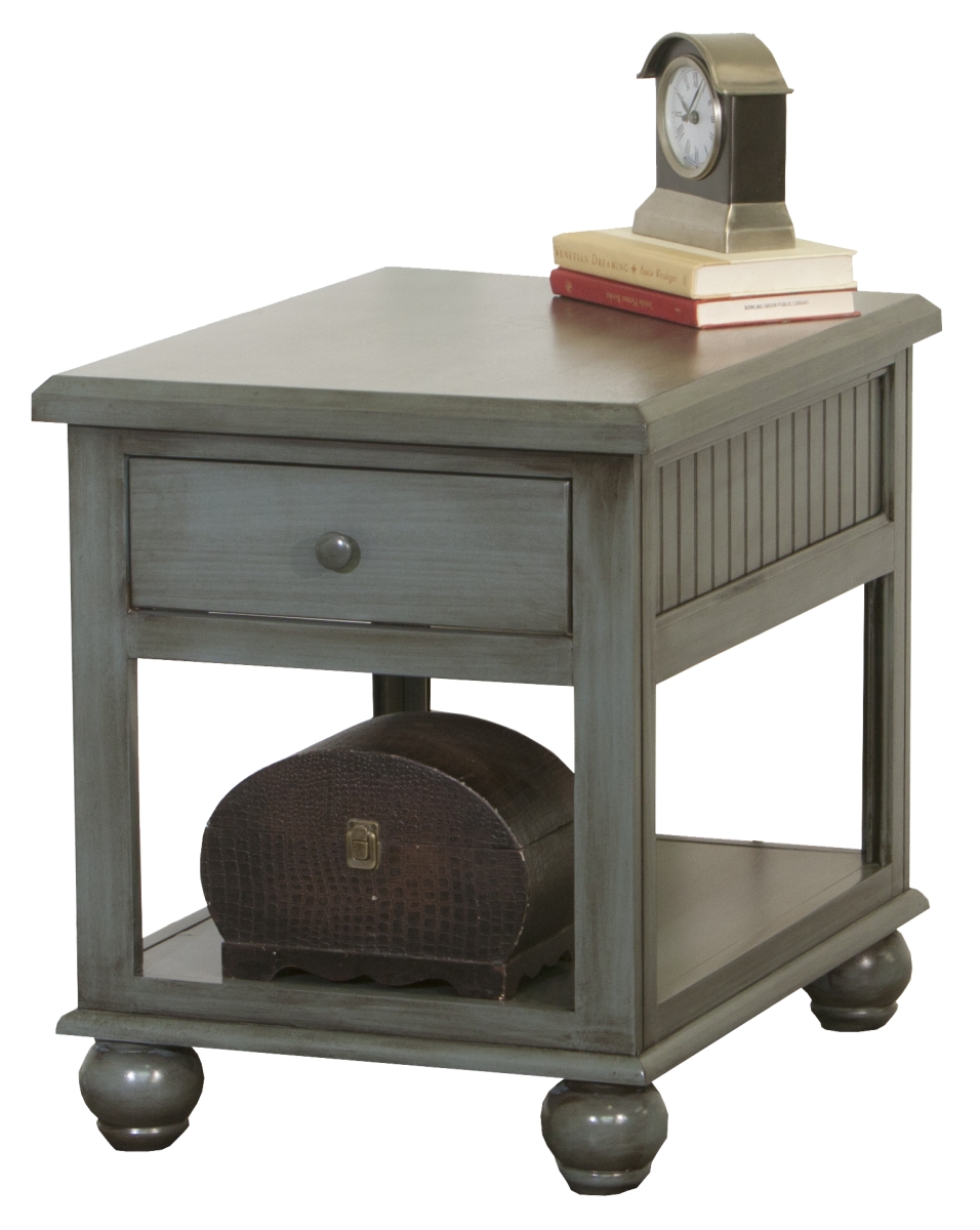 Poplar End Table with 1 Drawer, Grey
