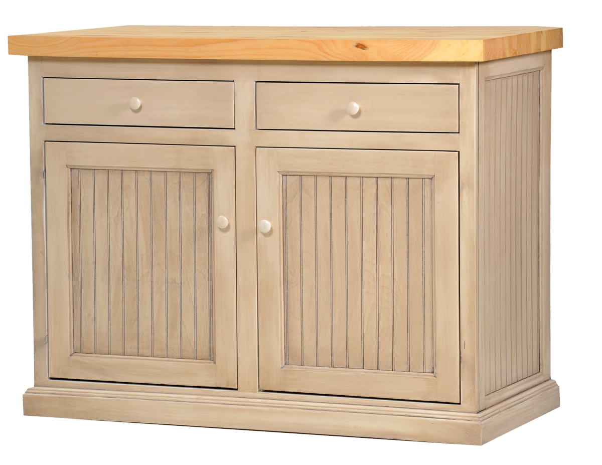Poplar Kitchen Island with Pine Top, Dark Blue