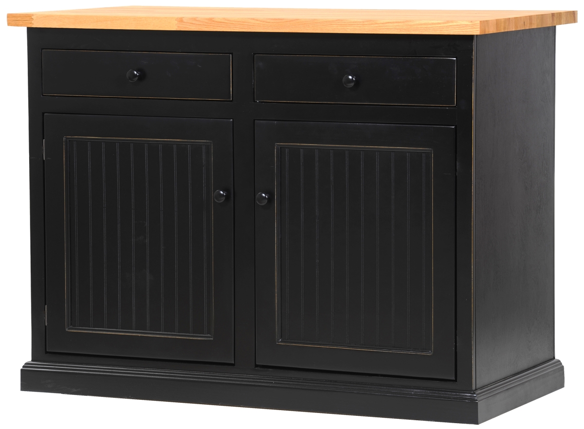 Poplar Kitchen Island with Oak Top, Greystone