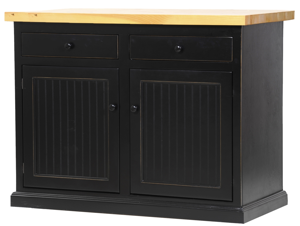 Poplar Kitchen Island with Pine Top, Bright White