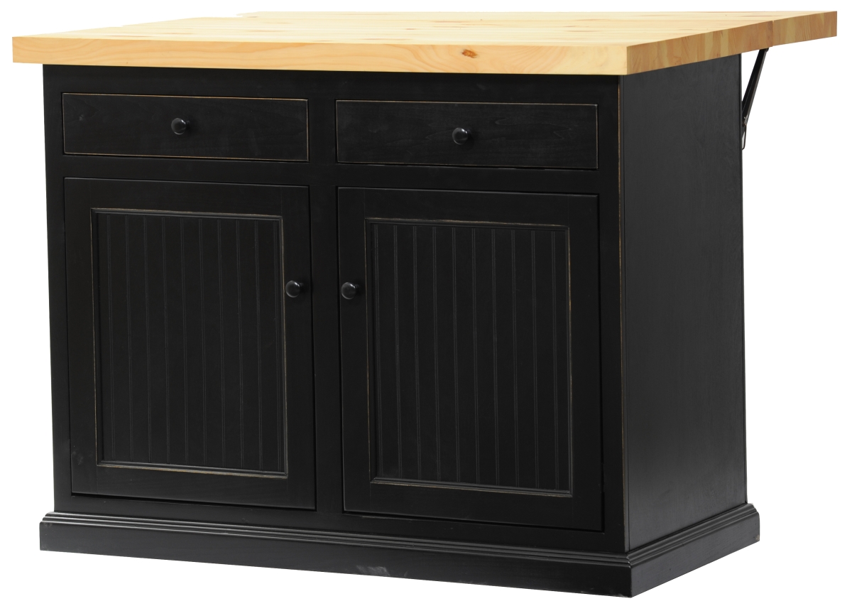 Poplar Kitchen Island with Flip-Up Pine Top, Greystone