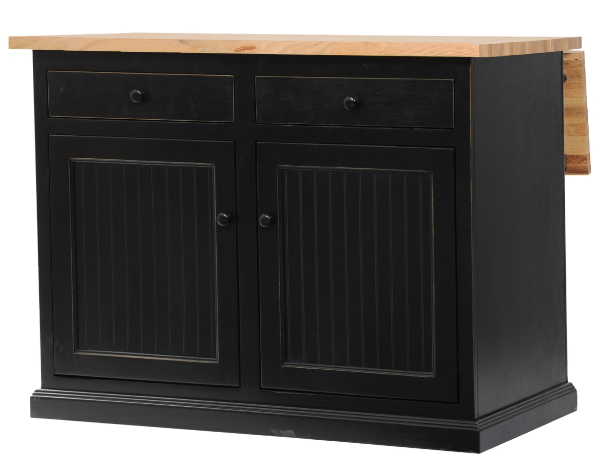 Poplar Kitchen Island with Flip-Up Oak Top, Soft White