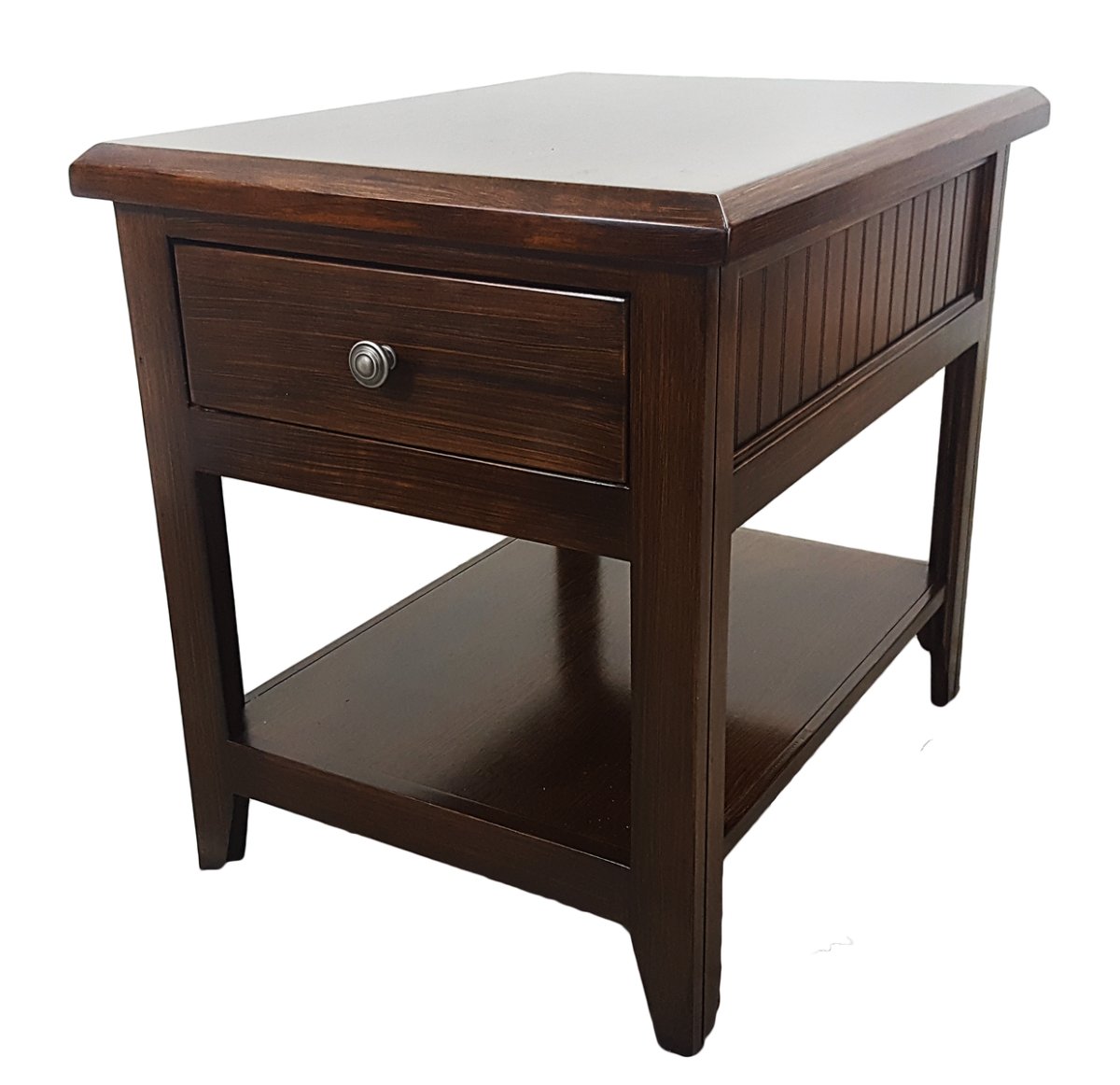 Poplar End Table with 1 Drawer, Dark Blue -  KD Trabajo del gobierno, KD3063521