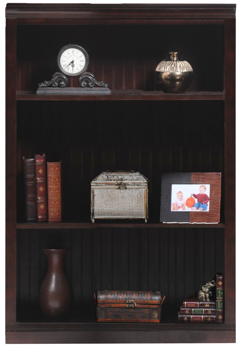 48 in. Poplar Open Bookcase with Bead Board Paneling, Dark Blue