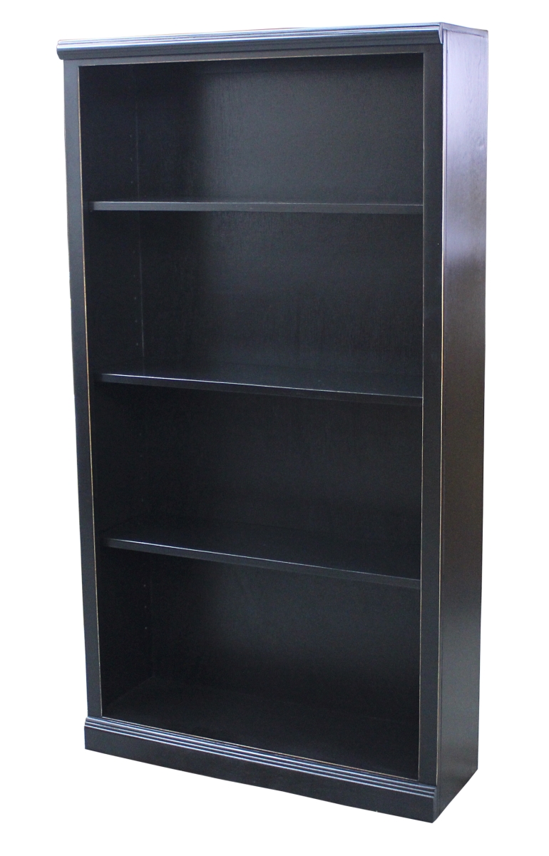60 in. Poplar Open Bookcase with Plain Base, Chocolate Mousse