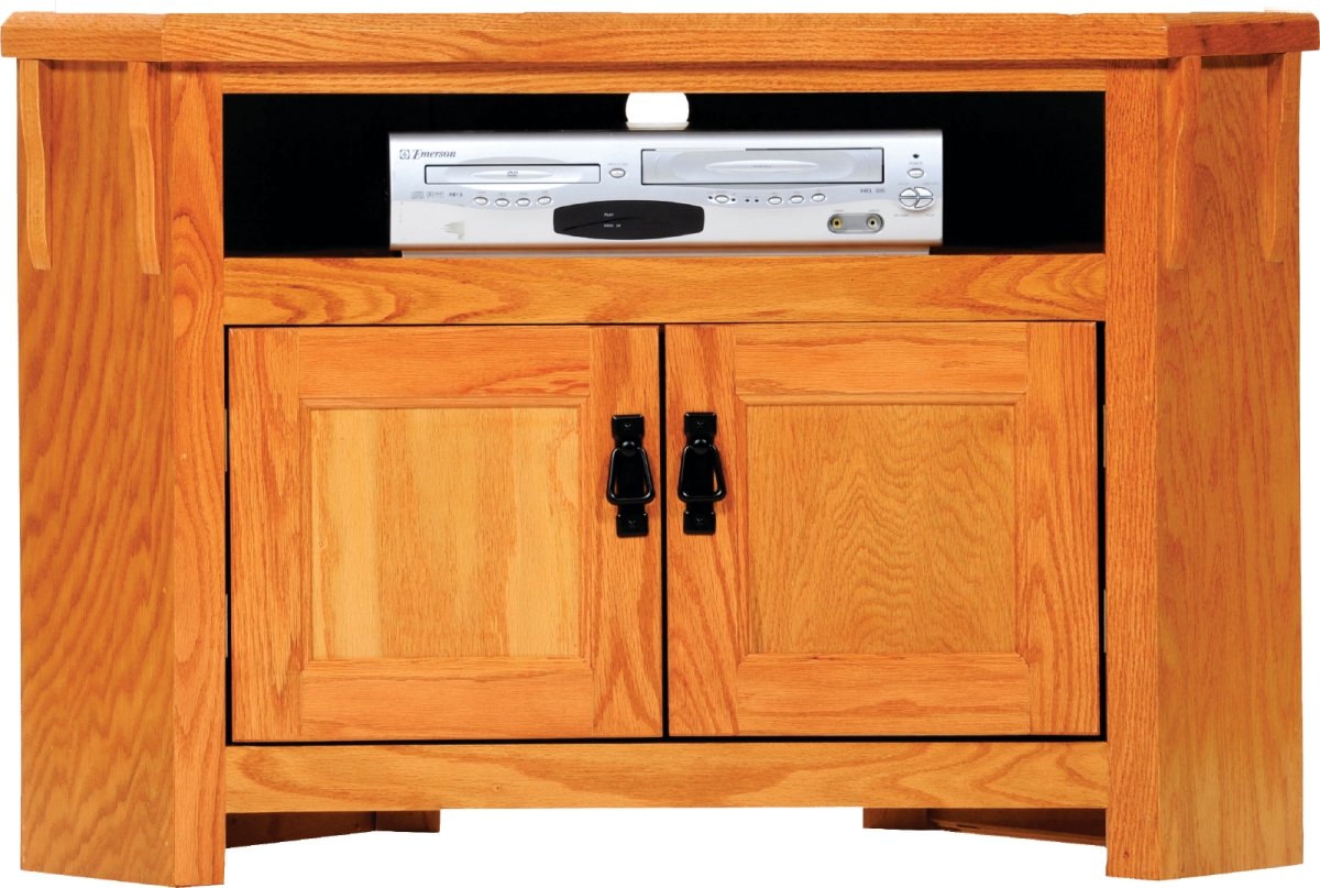 Oak Corner TV Stand, Medium