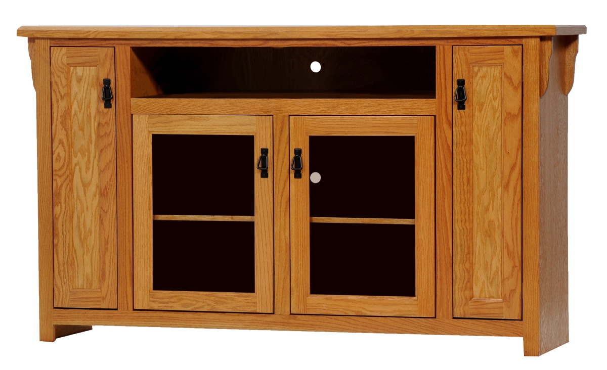 Oak Tall Entertainment Console, Light