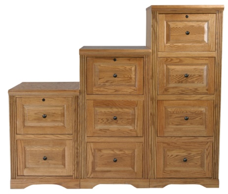 Oak 4 Drawer File Cabinet, Classic Bourbon
