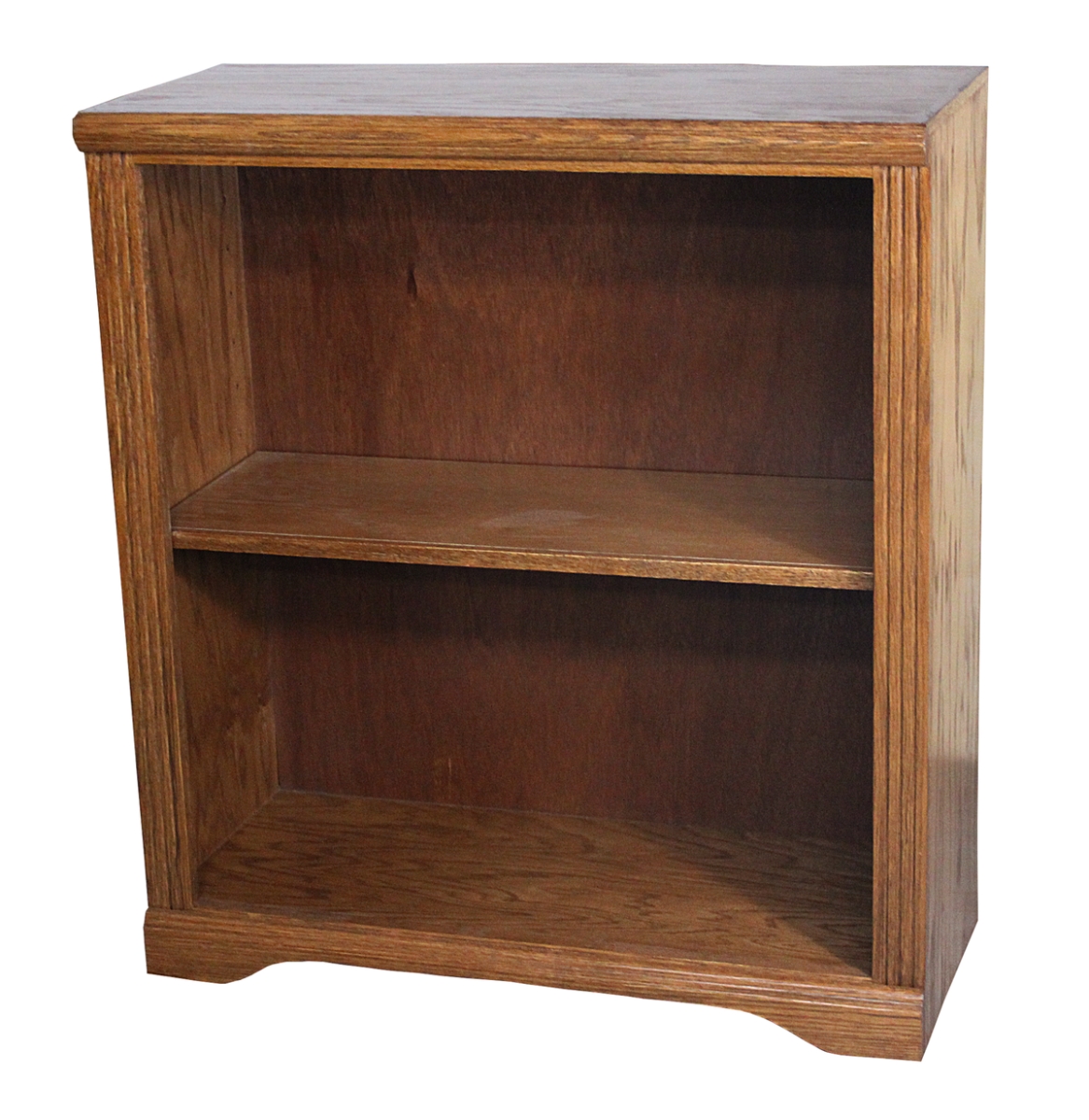 Oak 36 in. Open Bookcase with Arched Base, Medium