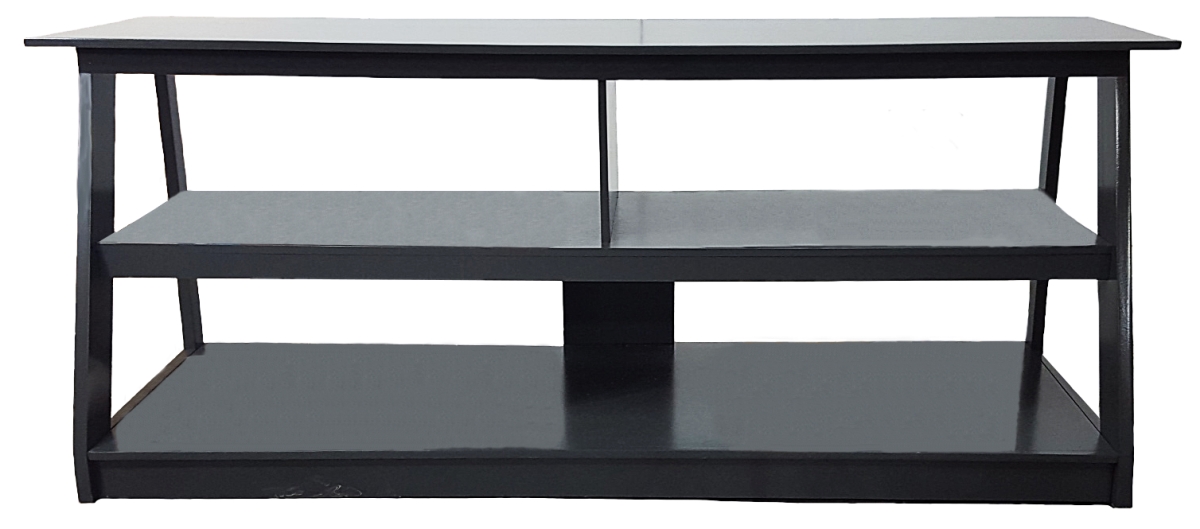 55 in. Poplar Open TV Cart, Grey