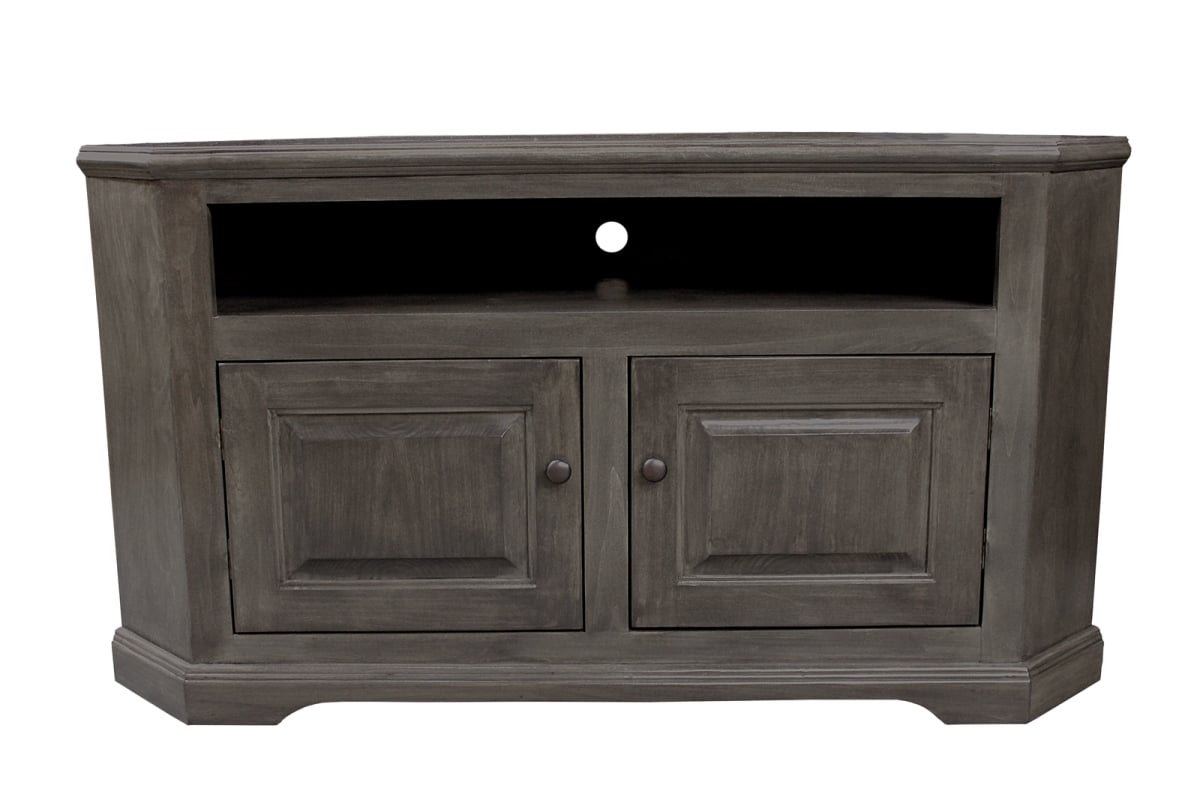 36 in. Poplar Curve Corner TV Stand, Aquamarine