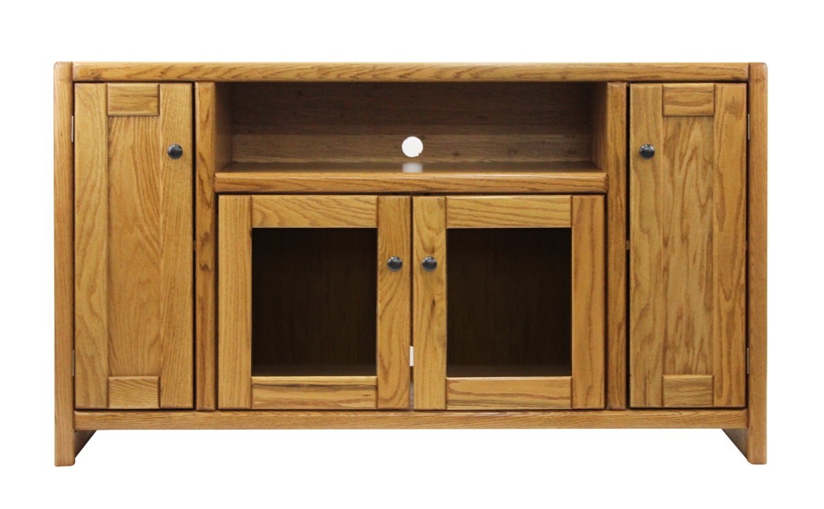 55 in. Oak Contemporary TV Stand, Light