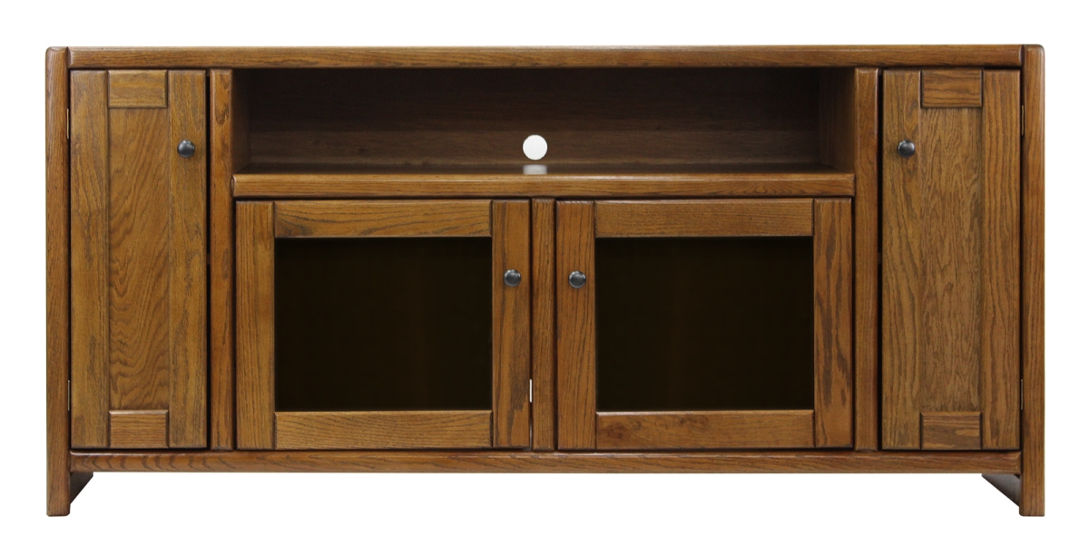 66 in. Oak Contemporary TV Stand, Medium