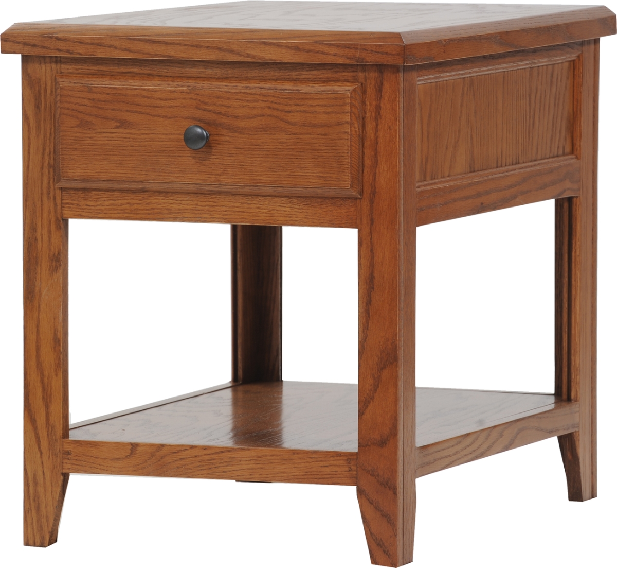 Oak End Table with 1 Drawer, Medium