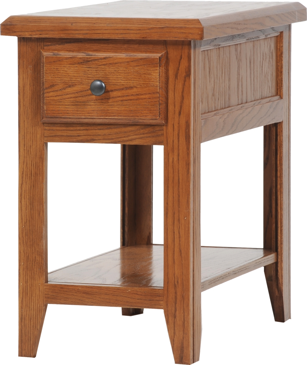Oak Chair Table with 1 Drawer, Medium