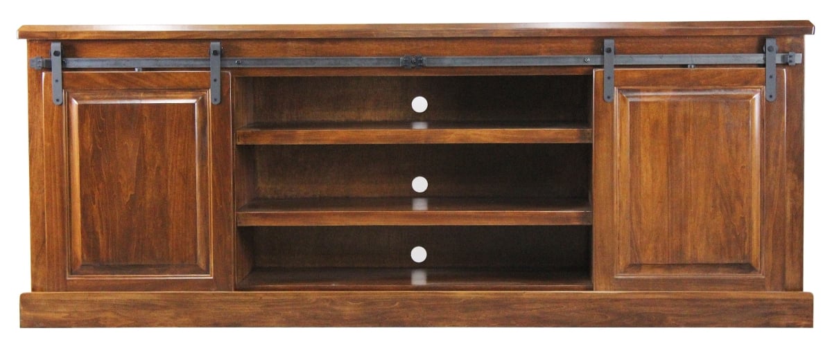 82 in. Poplar Provincial TV Stand, Antique Black