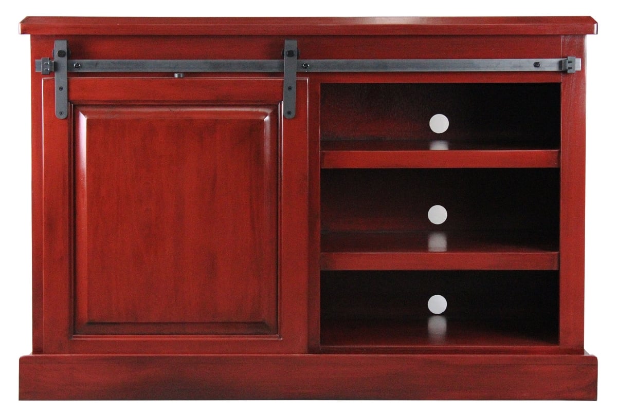 47 in. Poplar Quaint TV Stand, Burnt Red