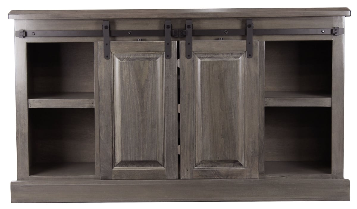 57 in. Poplar Provincial TV Stand, Chocolate Mousse