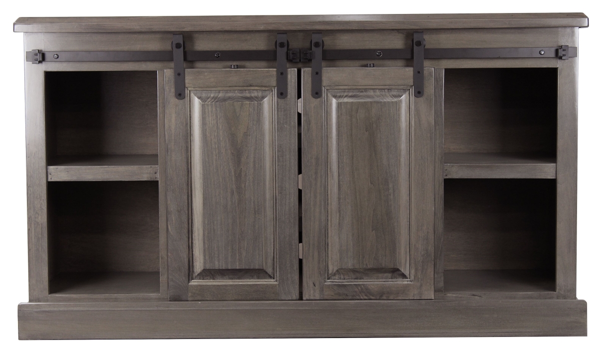 57 in. Poplar Provincial TV Stand, European Ivory