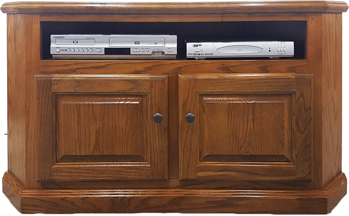 50 in. Oak Corner TV Stand, Classic Bourbon