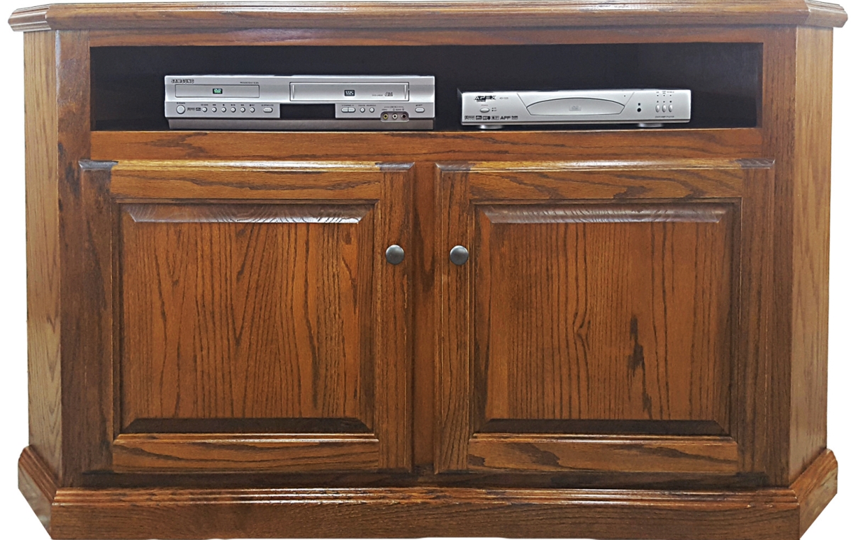 57 in. Oak Corner TV Stand, Light