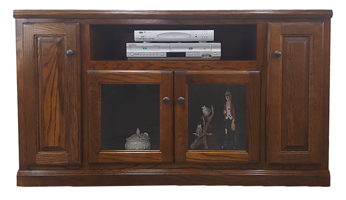 55 in. Oak TV Stand, Dark