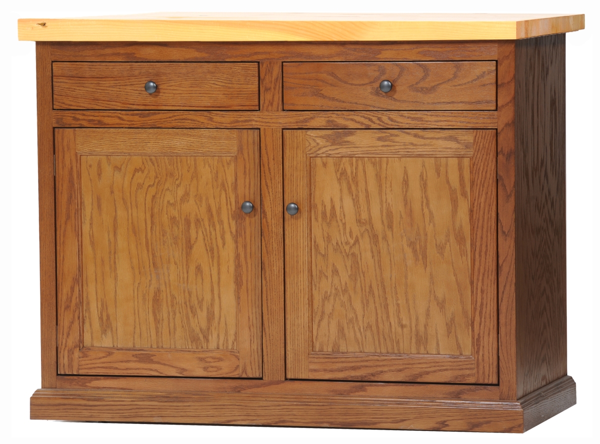 Oak Kitchen Island with Pine Top, Dark