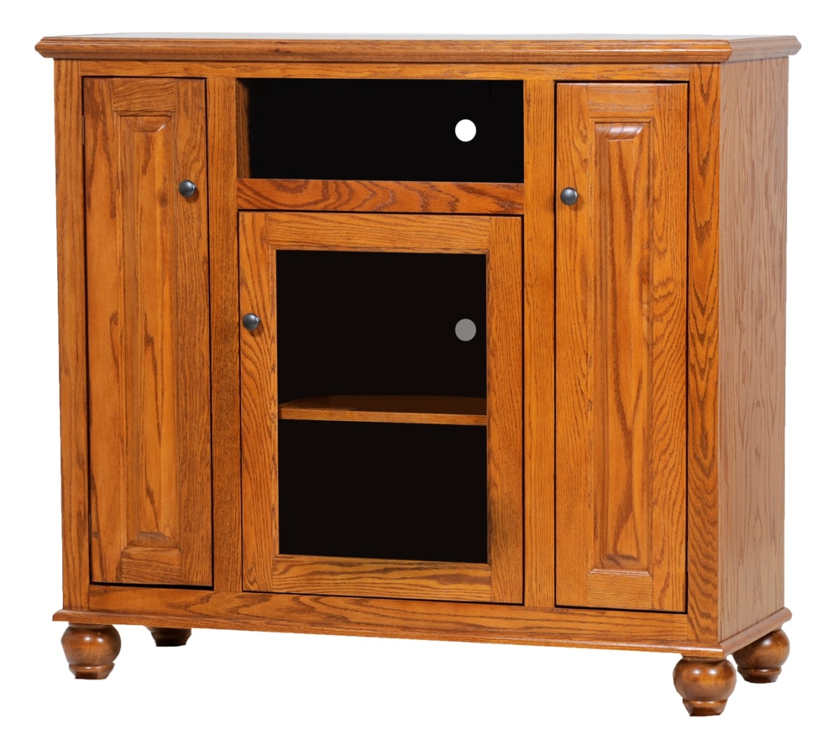 Oak Tall Deluxe Entertainment Console, Dark