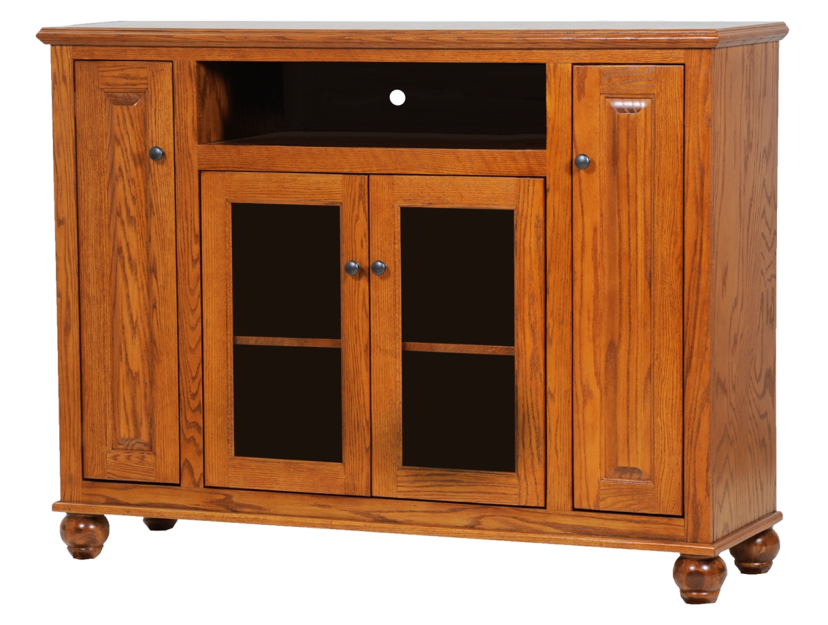 Oak Tall Deluxe Entertainment Console, Medium