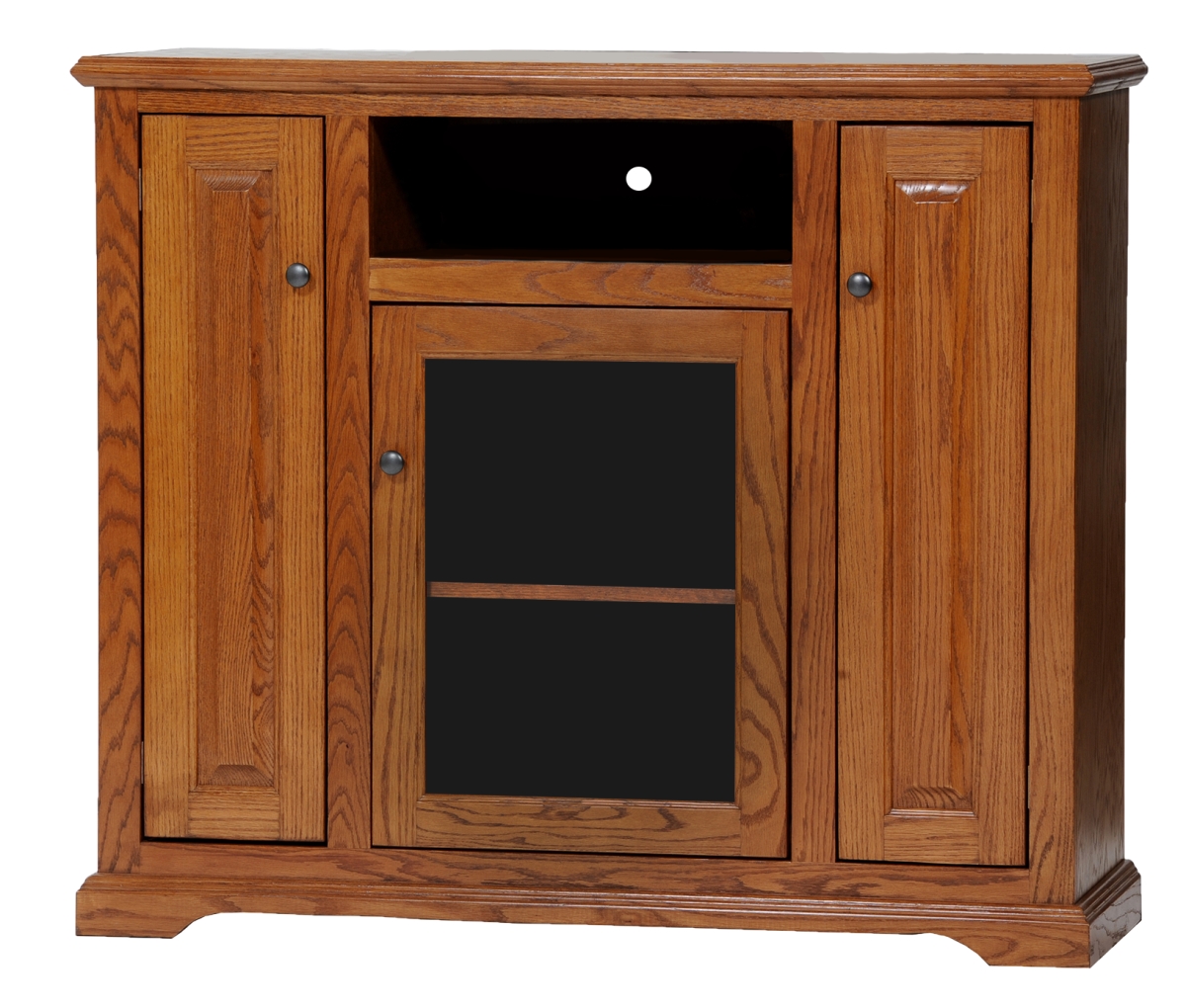 Oak Tall Deluxe Entertainment Console, Light