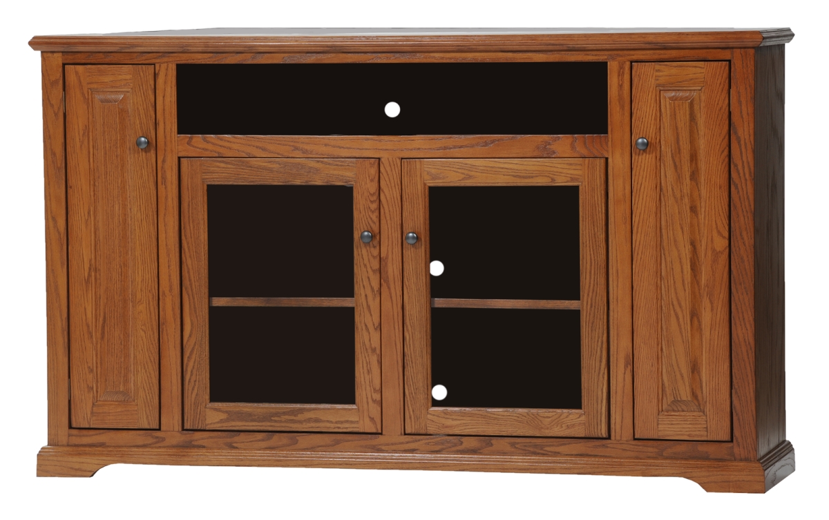 Oak Tall Deluxe Entertainment Console, Dark