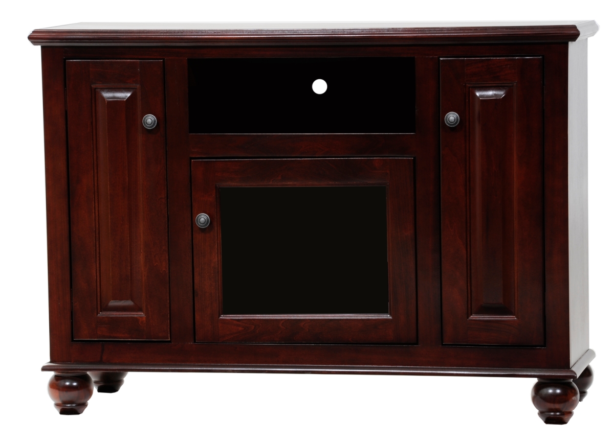 Poplar Deluxe Entertainment Console with 2 Fixed Wood Shelves, Light Blue