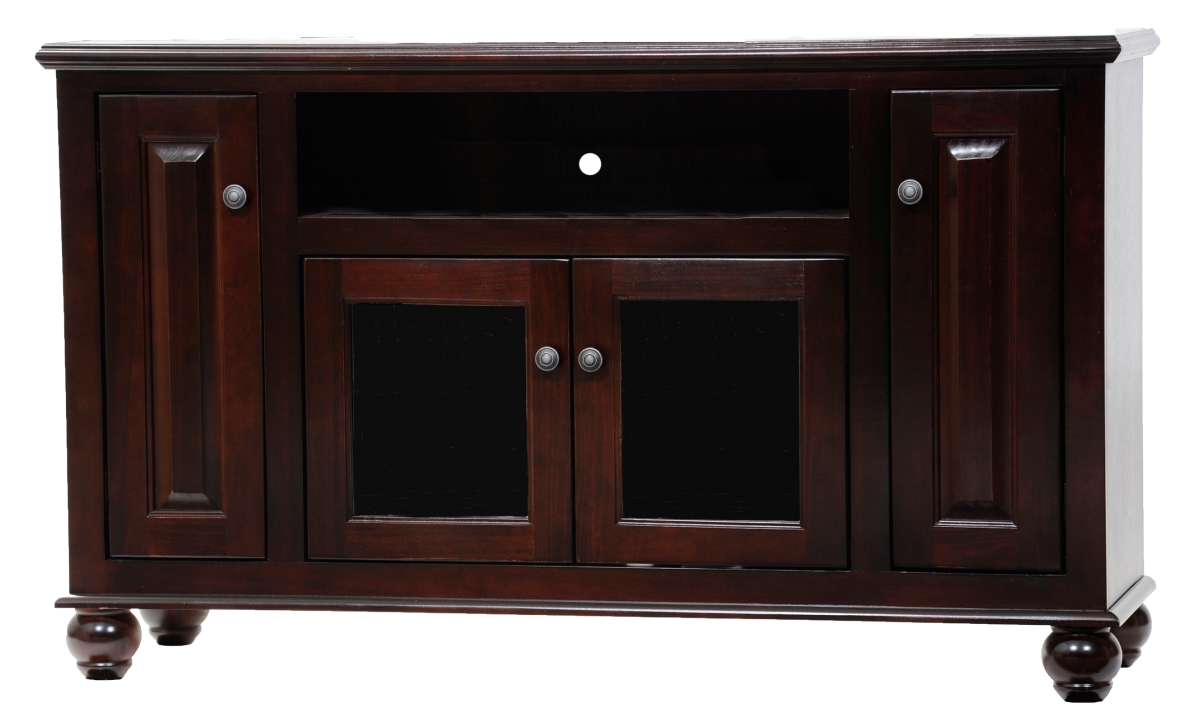 Poplar Deluxe Entertainment Console with 2 Glass Panel Doors, Soft White