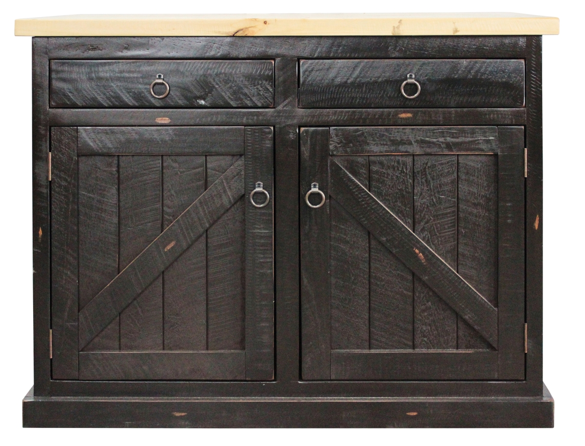 Rustic Kitchen Island with Pine Top Rustic Antique Black