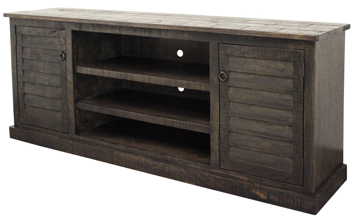 Picture of American Heartland 32580RDW Rustic 82 in. Provincial Shutter TV Stand in Rustic Driftwood