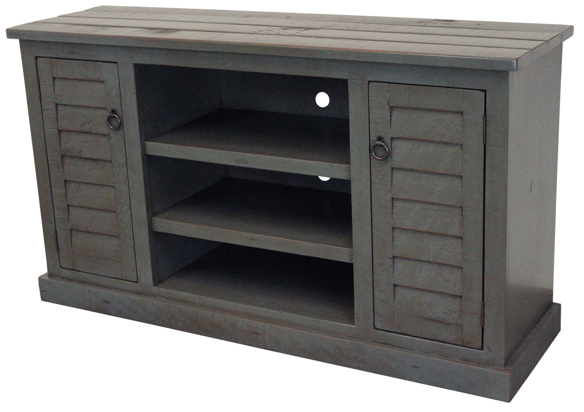 Rustic 57 in. Provincial Shutter TV Stand in Rustic Dark Blue