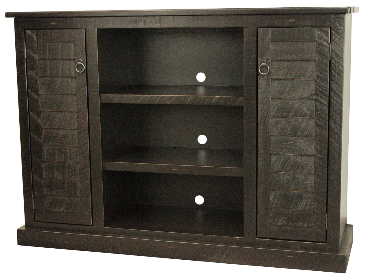 Rustic 57 in. Tall Provincial TV Stand in Rustic Antique Black