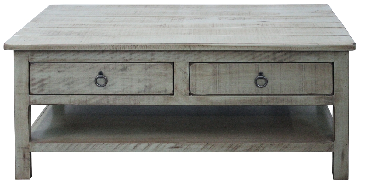 Rustic Coffee Table with 2 Drawers, Rustic Dela Verria