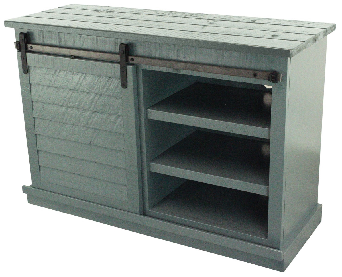 Rustic 47 in. Quaint Sliding Shutter TV Stand in Dark Blue
