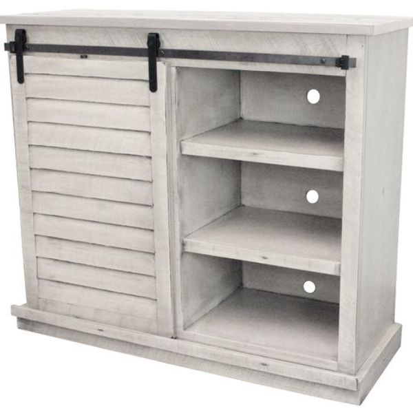 Rustic 47 in. Tall Quaint Shutter TV Stand in Rustic Dela Verria